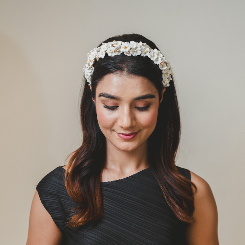 Zara Headpiece, Clay and pearl Hair Ornament | Ami Mane Jewellery