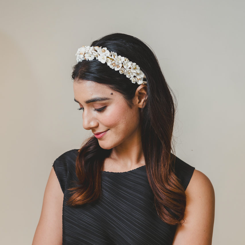 Zara Headpiece, Clay and pearl Hair Ornament | Ami Mane Jewellery