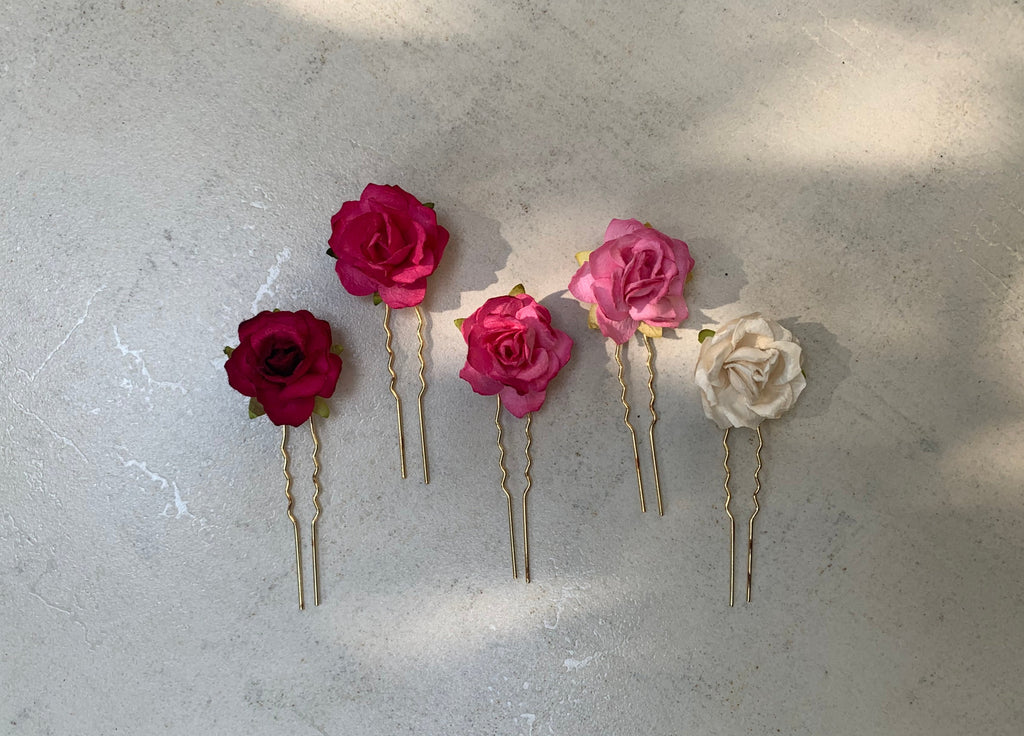 Crystal Flower Pins - Set of 3