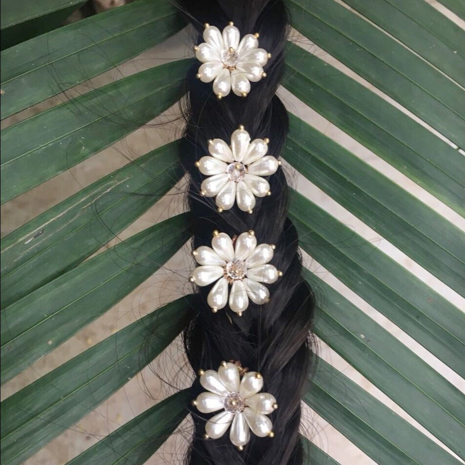 Pearl Flower Pins - Set of 3