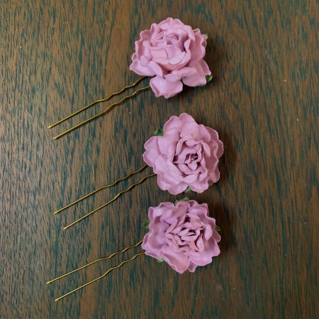Lilac Floral Pins - Set of 3